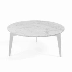 Nordic, Tavolino Rotondo Diametro 80 In Acciaio E Marmo