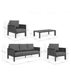 Otavio Set 4 Pezzi Salotto