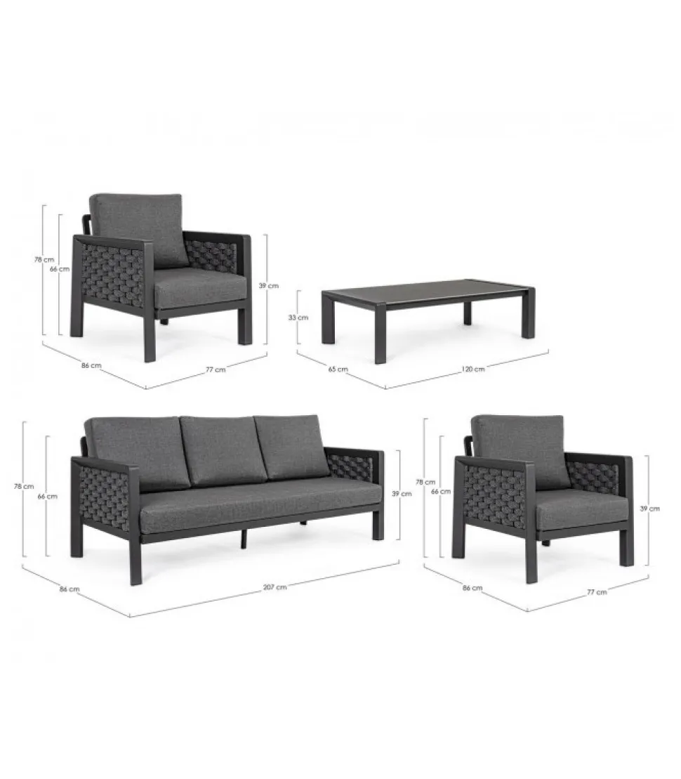 Otavio Set 4 Pezzi Salotto