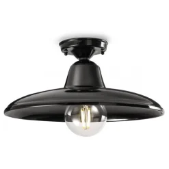 Plafoniera Black&White, Realizzata In Ceramica In Italia Da Ferroluce.