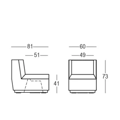 Poltrona Big Cut Module Di Plust, Utilizzabile Singolarmente O Insieme Ad Altri Pezzi.