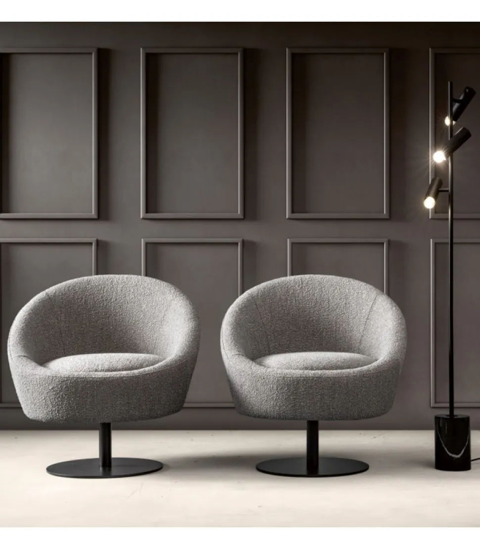 Poltrona Bubble Di Samoa Girevole Imbottita E Ricca Di Rivestimenti