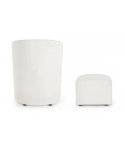 Poltrona Con Pouf Rita Bianco