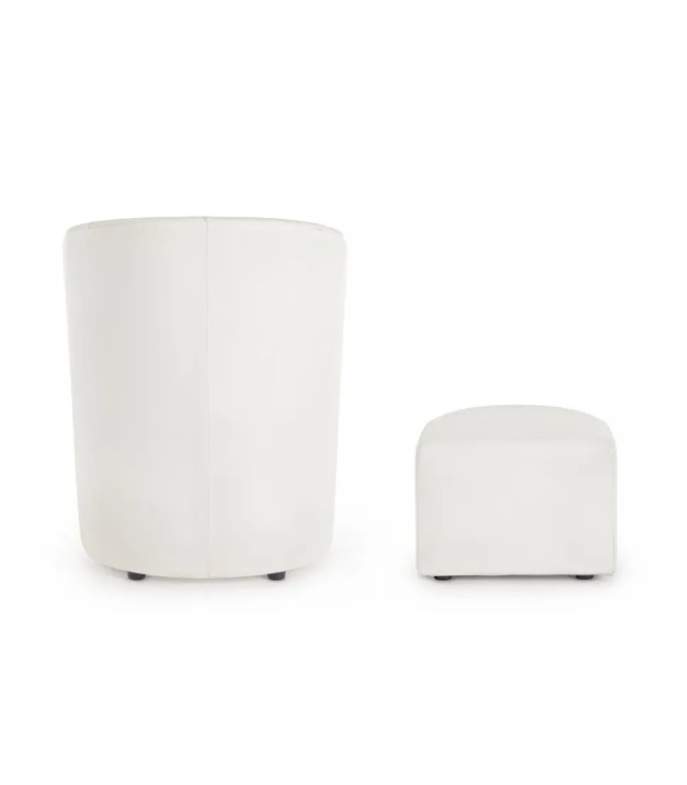 Poltrona Con Pouf Rita Bianco
