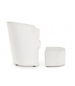 Poltrona Con Pouf Rita Bianco