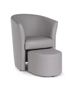Poltrona Con Pouf Rita Grigio Chiaro