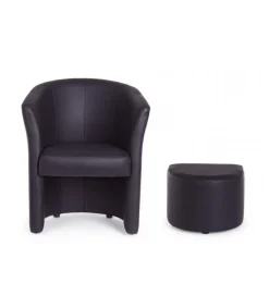 Poltrona Con Pouf Rita Nero