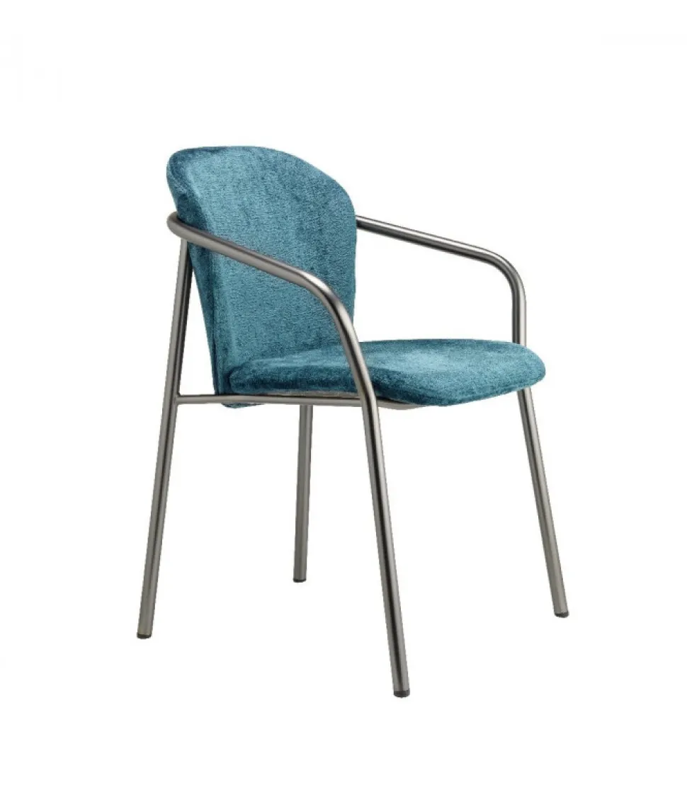 Poltrona Finn 2892 Di Scab, Imbottita Con Struttura In Tubo Di Acciaio Verniciato.