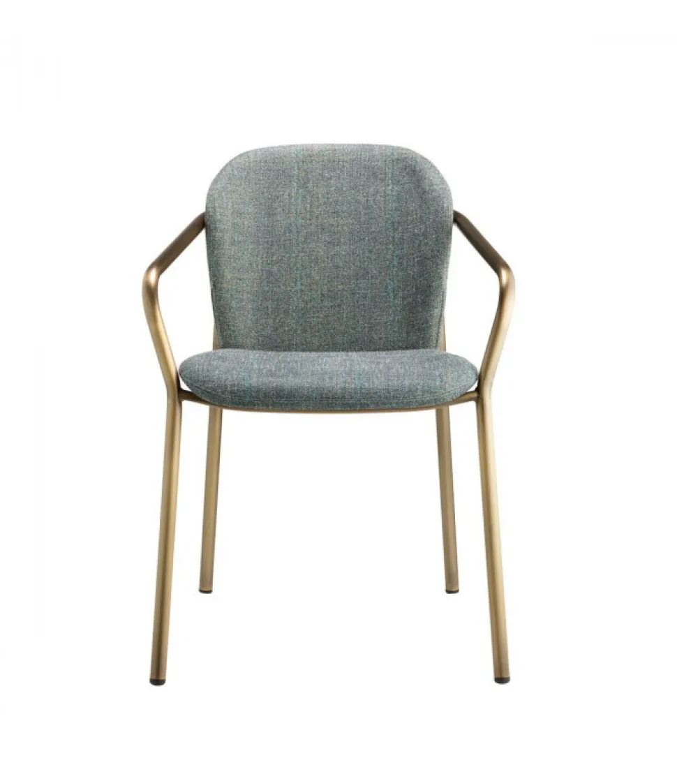 Poltrona Finn 2892 Di Scab, Imbottita Con Struttura In Tubo Di Acciaio Verniciato.