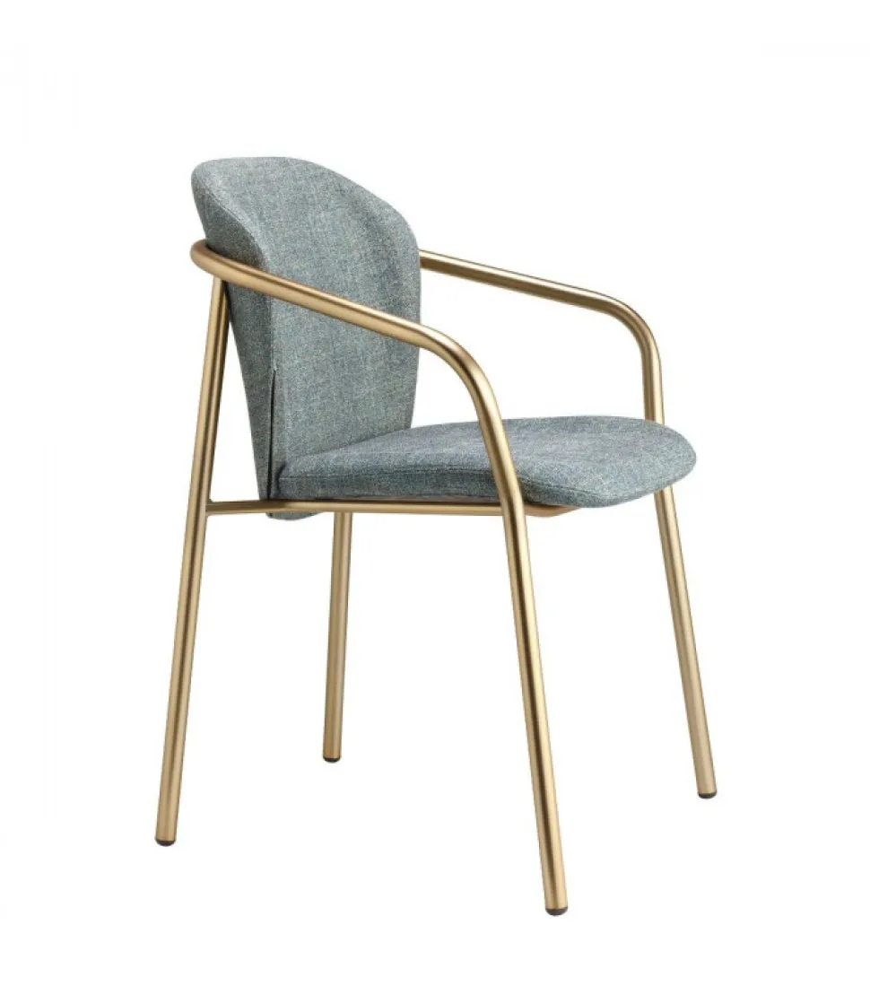 Poltrona Finn 2892 Di Scab, Imbottita Con Struttura In Tubo Di Acciaio Verniciato.