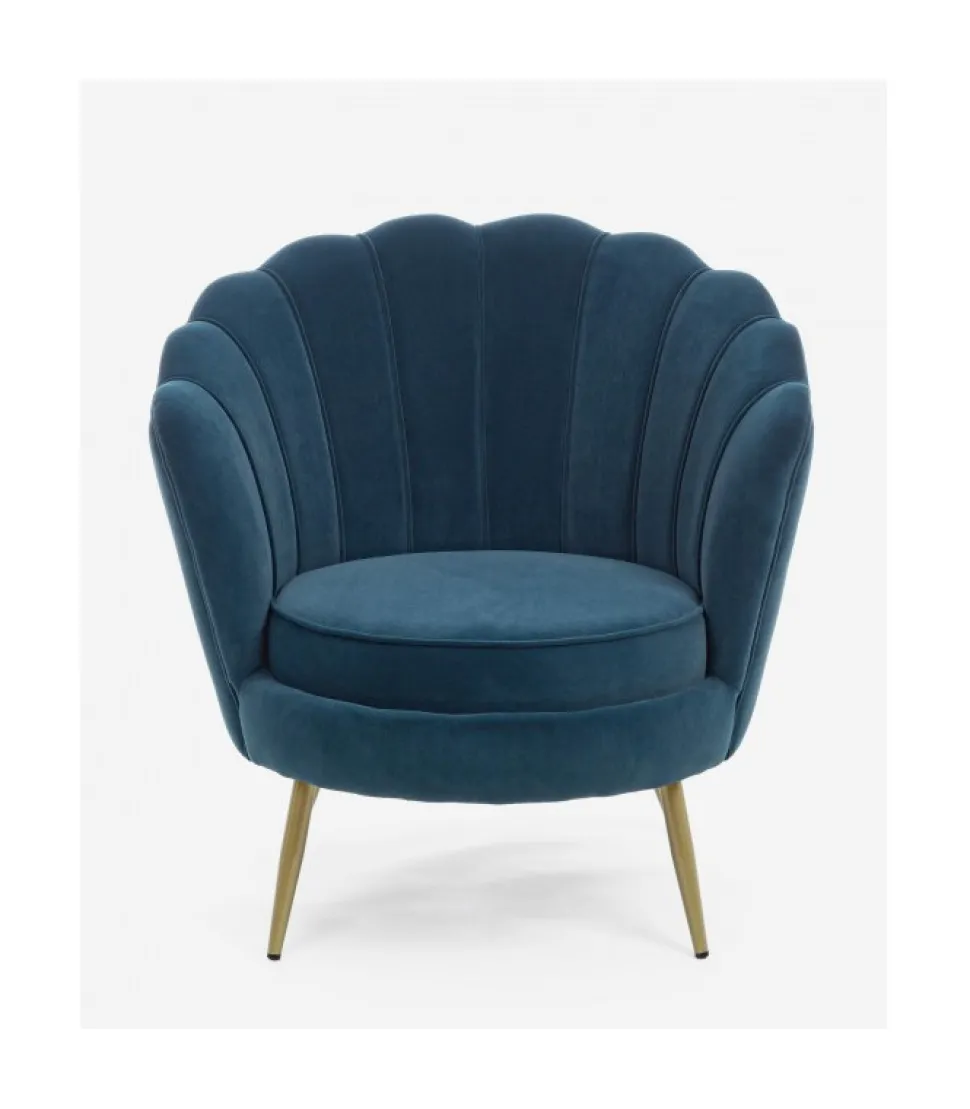 Poltrona Giliola Blu Pavone