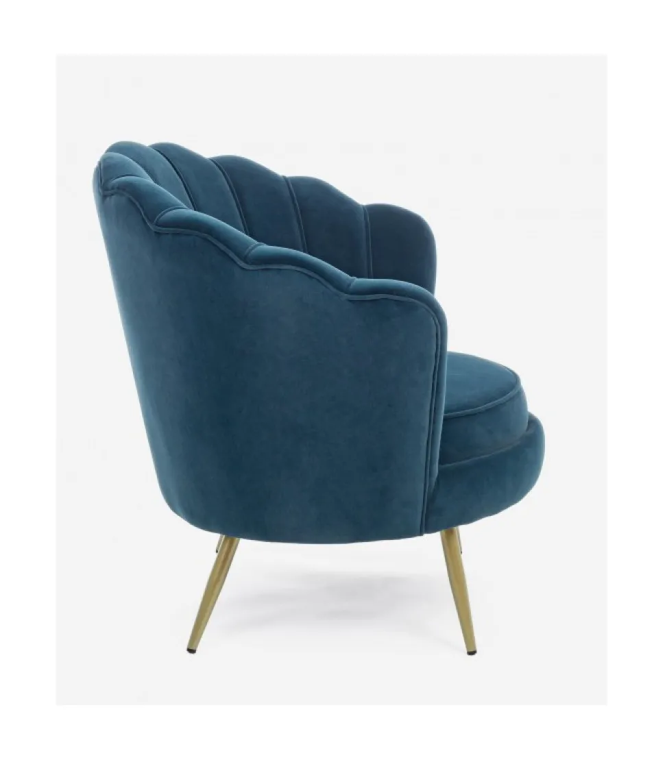 Poltrona Giliola Blu Pavone