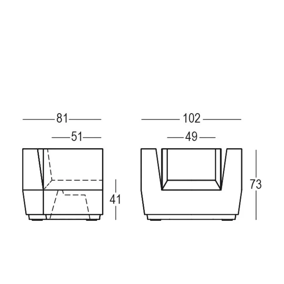 Poltrona In Polietilene Con Seduta Imbottita E Rivestita, In Ecopelle O Tessuto. 100% Made In Italy.