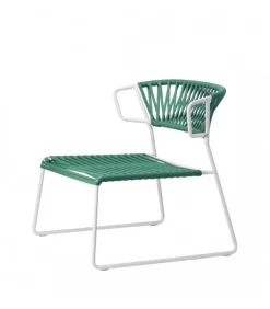 Poltrona Lisa 2878 Di Scab, Realizzata In Italia Per L'Outdoor, Con Seduta In Corda Nautica.