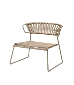 Poltrona Lisa 2878 Di Scab, Realizzata In Italia Per L'Outdoor, Con Seduta In Corda Nautica.