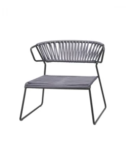 Poltrona Lisa 2878 Di Scab, Realizzata In Italia Per L'Outdoor, Con Seduta In Corda Nautica.