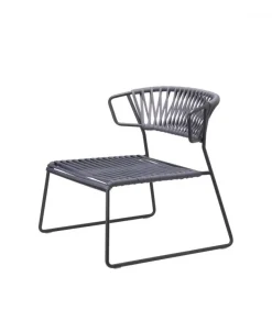 Poltrona Lisa 2878 Di Scab, Realizzata In Italia Per L'Outdoor, Con Seduta In Corda Nautica.