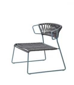 Poltrona Lisa 2878 Di Scab, Realizzata In Italia Per L'Outdoor, Con Seduta In Corda Nautica.