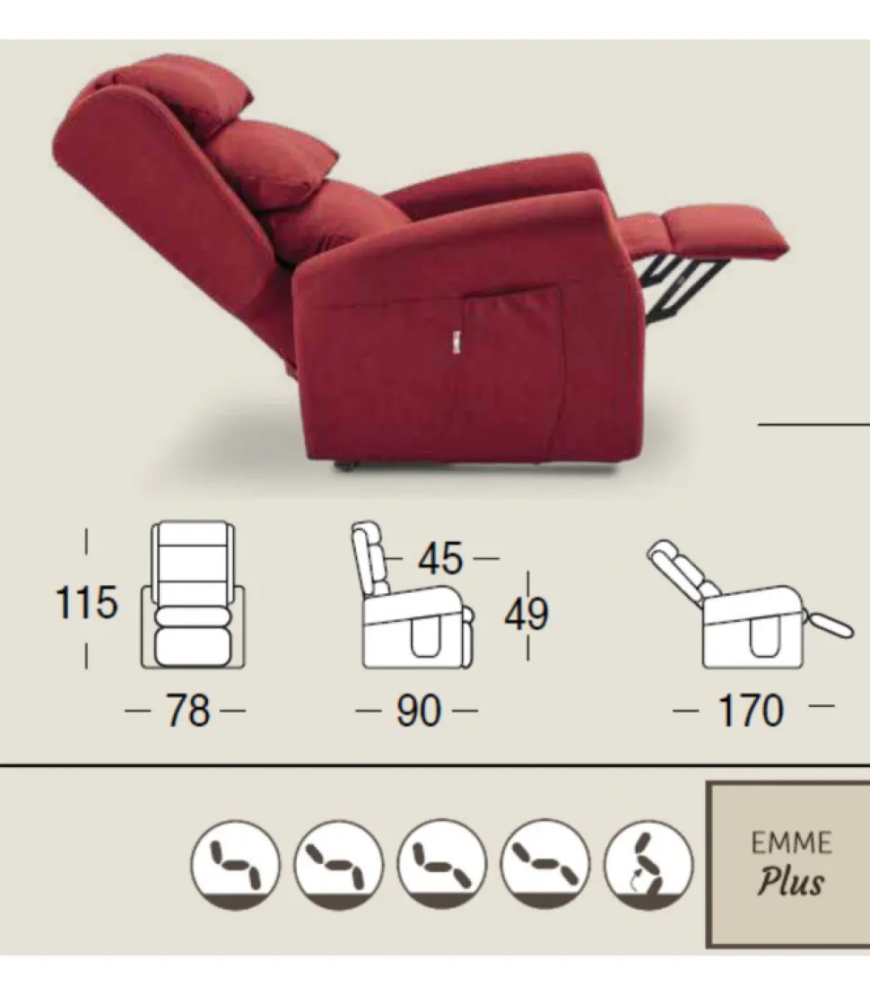 Poltrona Relax Carol Di Il Benessere, Imbottita In Poliuretano Memory Foam E Accessoriabile Di Kit Vibro.