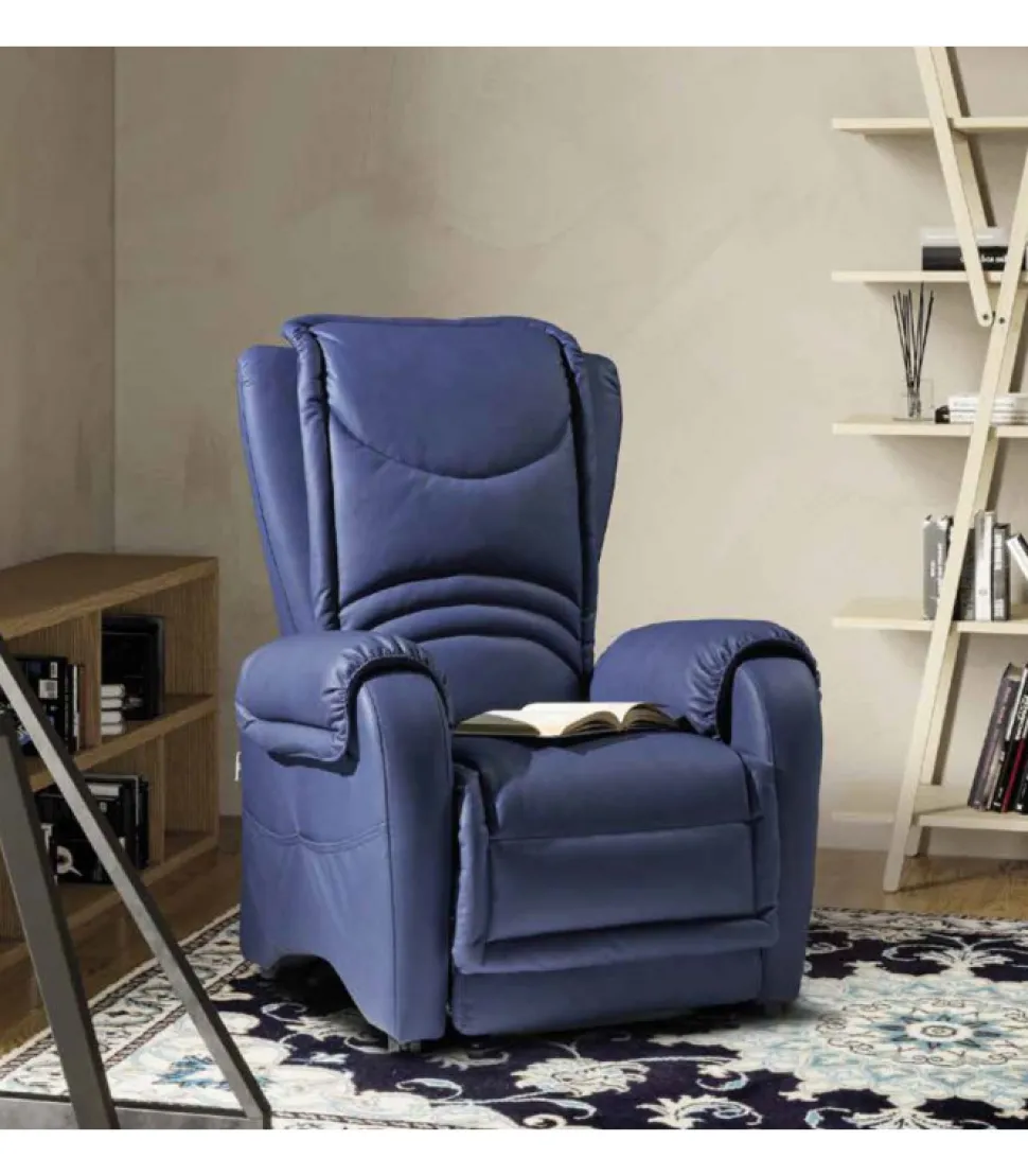 Poltrona Relax Made In Italy, Resistente Struttura In Ferro E Morbida Seduta In Poliuretano.