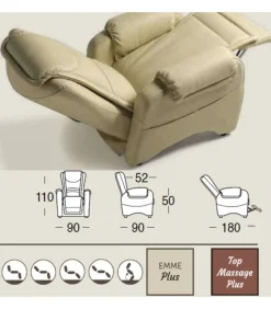 Poltrona Relax Made In Italy, Resistente Struttura In Ferro E Morbida Seduta In Poliuretano.