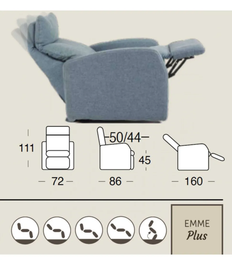 Poltrona Relax Magic Di Il Benessere Imbottita In Poliuretano, Memory Foam.