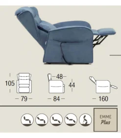 Poltrona Relax Marina Made In Italy, Prodotta Da Il Benessere. Dispositivo Medico Con Alzapersona.