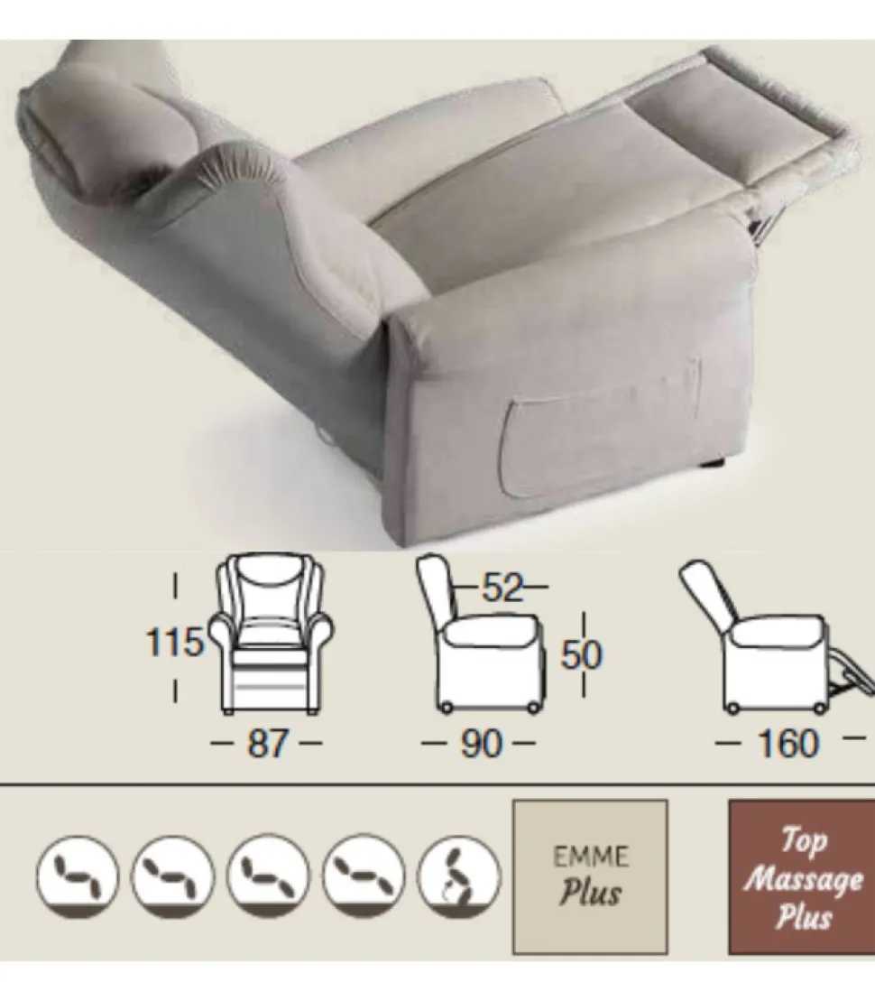 Poltrona Relax Venere Di Il Benessere: Solida Struttura In Ferro E Morbida Seduta In Poliuretano.