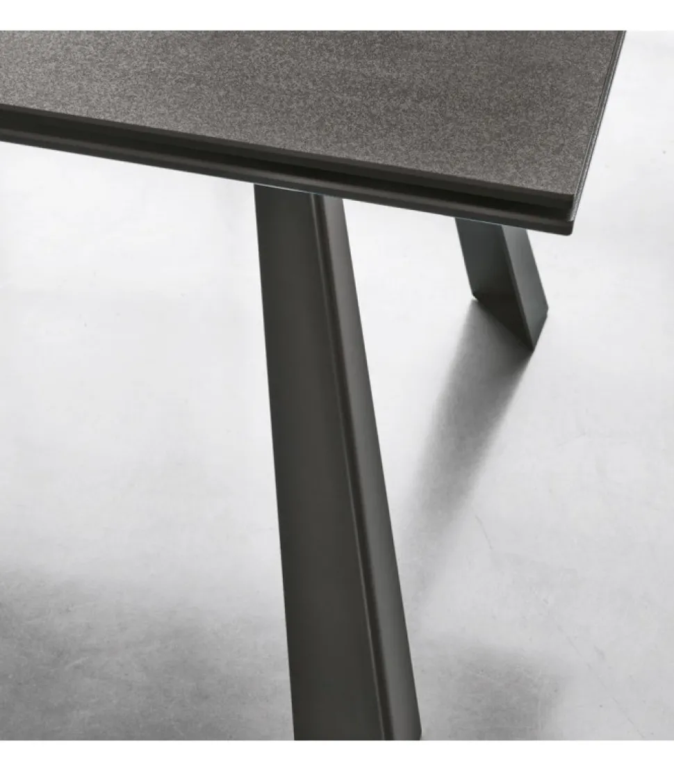 Ponente 180, Con Allunghe Laterali In Gres Porcellanato O Vetro Temperato.