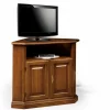 Porta Televisione Ad Angolo In Legno Massello Tinto Noce