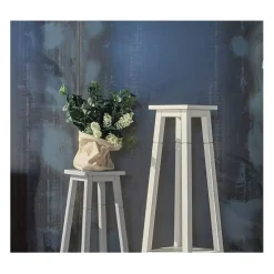 Porta Vasi Colonna In Legno Finitura Shabby Chic