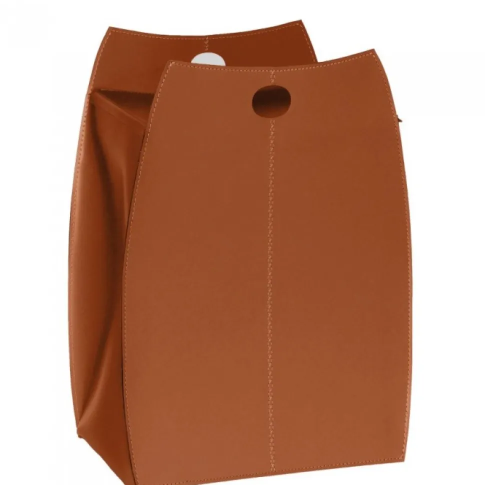 Portabiancheria Paul In Cuoio Cucito A Mano