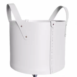 Portaoggetti Tonda In Cuoio Cucito A Mano