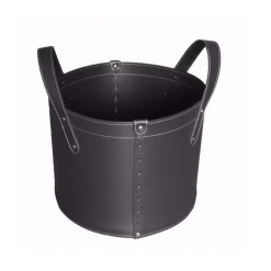 Portaoggetti Tonda In Cuoio Cucito A Mano