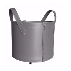 Portaoggetti Tonda In Cuoio Cucito A Mano