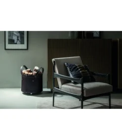 Portaoggetti Tonda In Cuoio Cucito A Mano