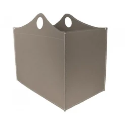 Portaoggetti Woodbag In Cuoio Cucito A Mano