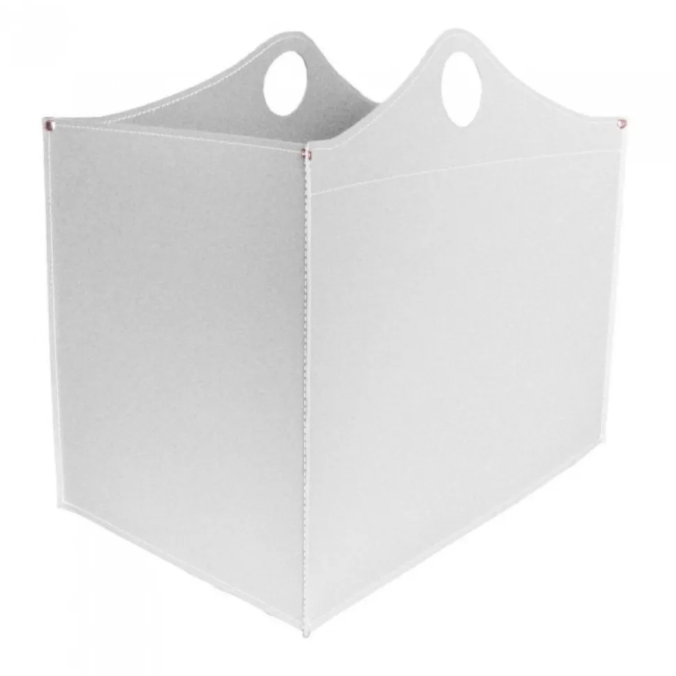 Portaoggetti Woodbag In Cuoio Cucito A Mano