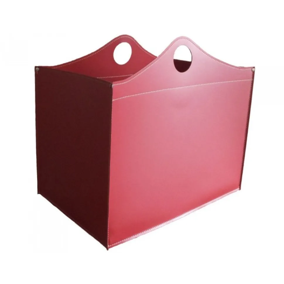 Portaoggetti Woodbag In Cuoio Cucito A Mano