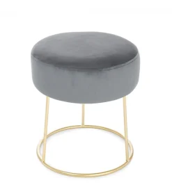 Pouf Clarissa Grigio D35 Gambe In Acciaio Verniciato A Polvere Epossidica