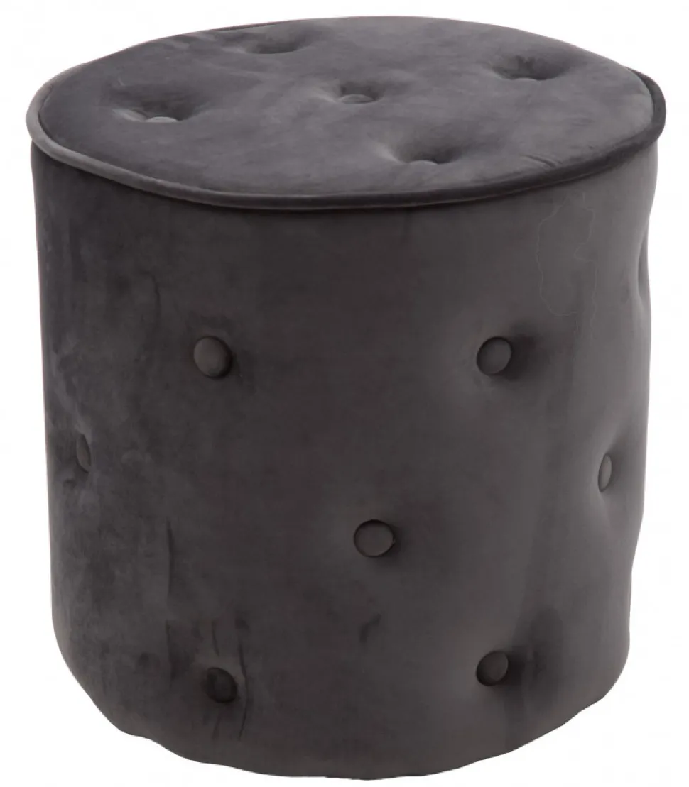 Pouf Hugo Bottone Rivestito In Tessuto O Ecopelle