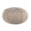 Pouf Intreccio Tortora D80 Rivestimento In 100% Cotone, Imbottitura In 100% Polistirolo