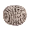 Pouf Intreccio Tortora D50 Rivestimento In 100% Cotone, Imbottitura In 100% Polistirolo