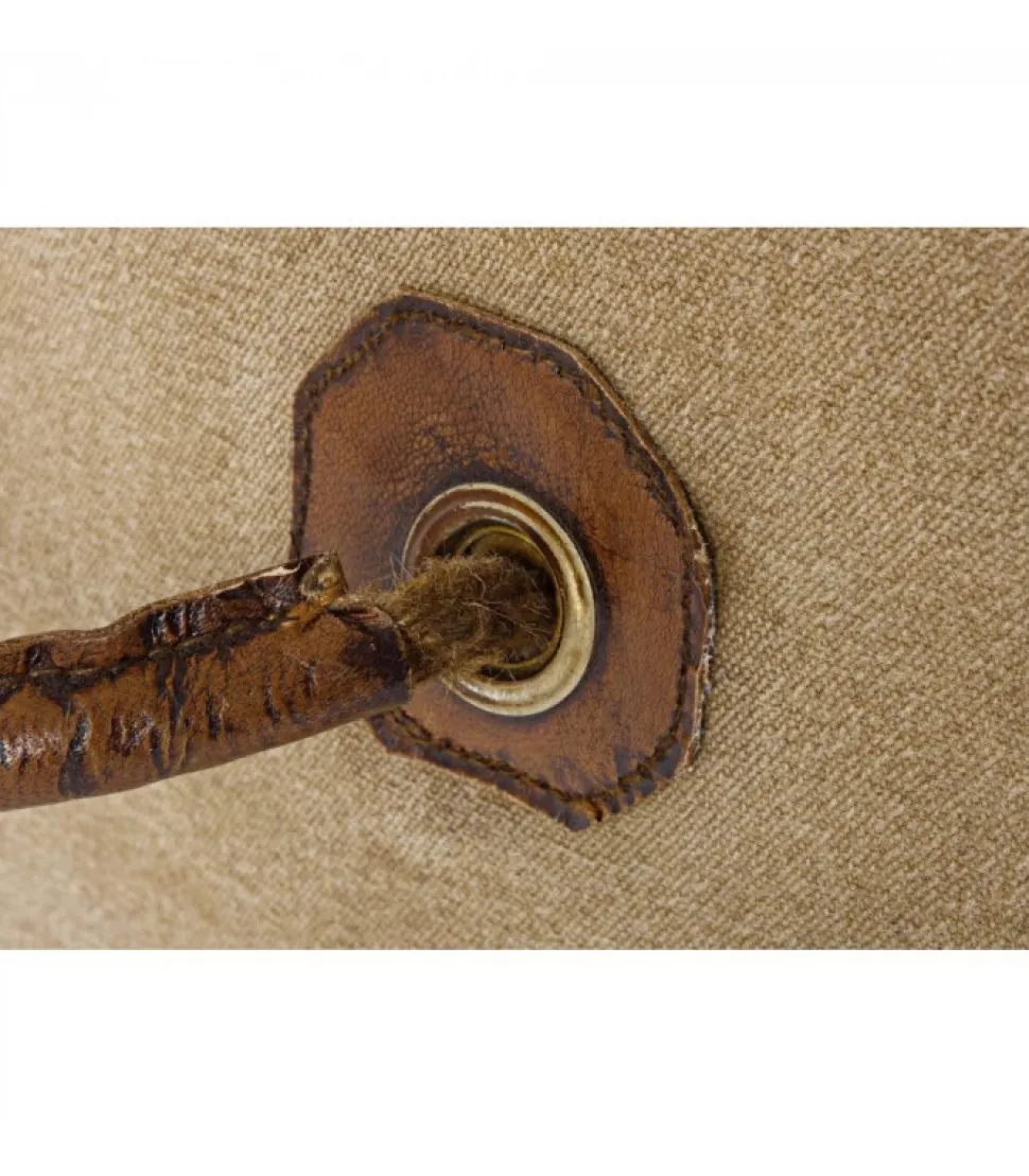 Pouf Sanpark Five Imbottitura In Cotone, Rivestimento In Tela Riciclata E Vera Pelle