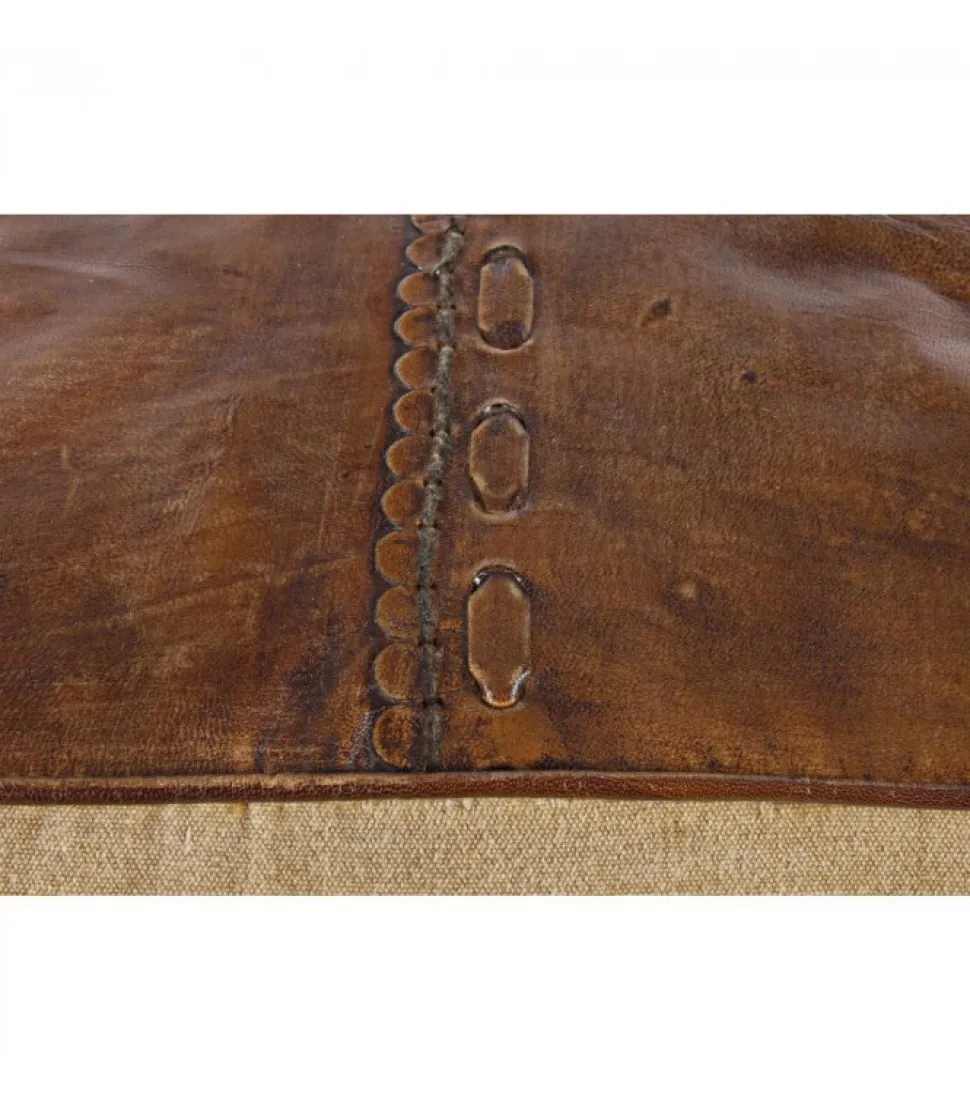 Pouf Sanpark Five Imbottitura In Cotone, Rivestimento In Tela Riciclata E Vera Pelle