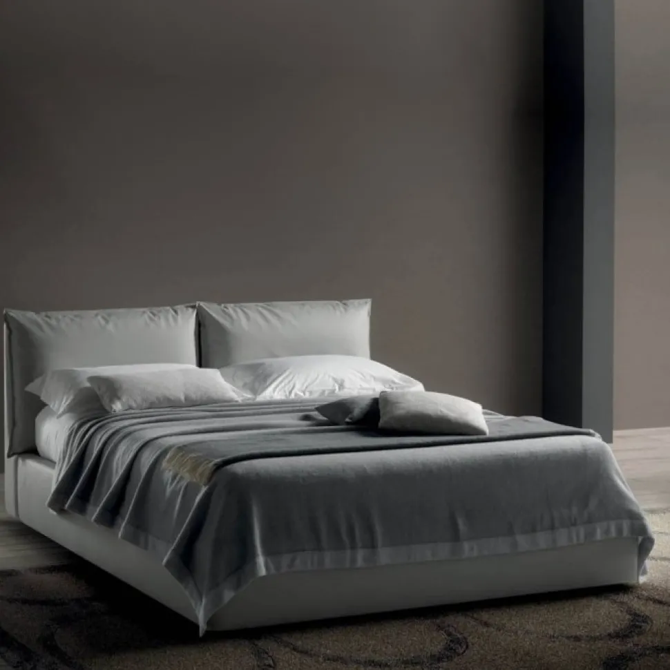 Quiet, Letto Matrimoniale Contenitore Con Doppio Cuscini Reclinabili