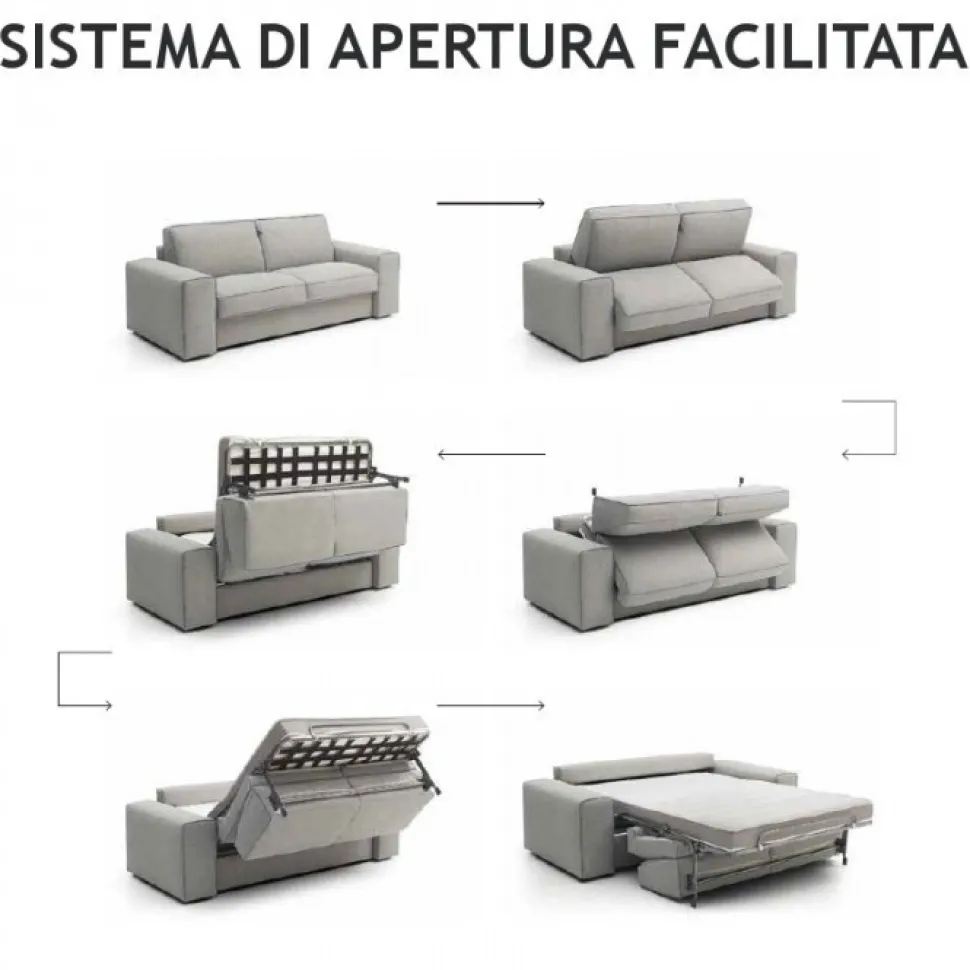 Regis, Divano Letto Contemporaneo Con Piedini Alti In Metallo