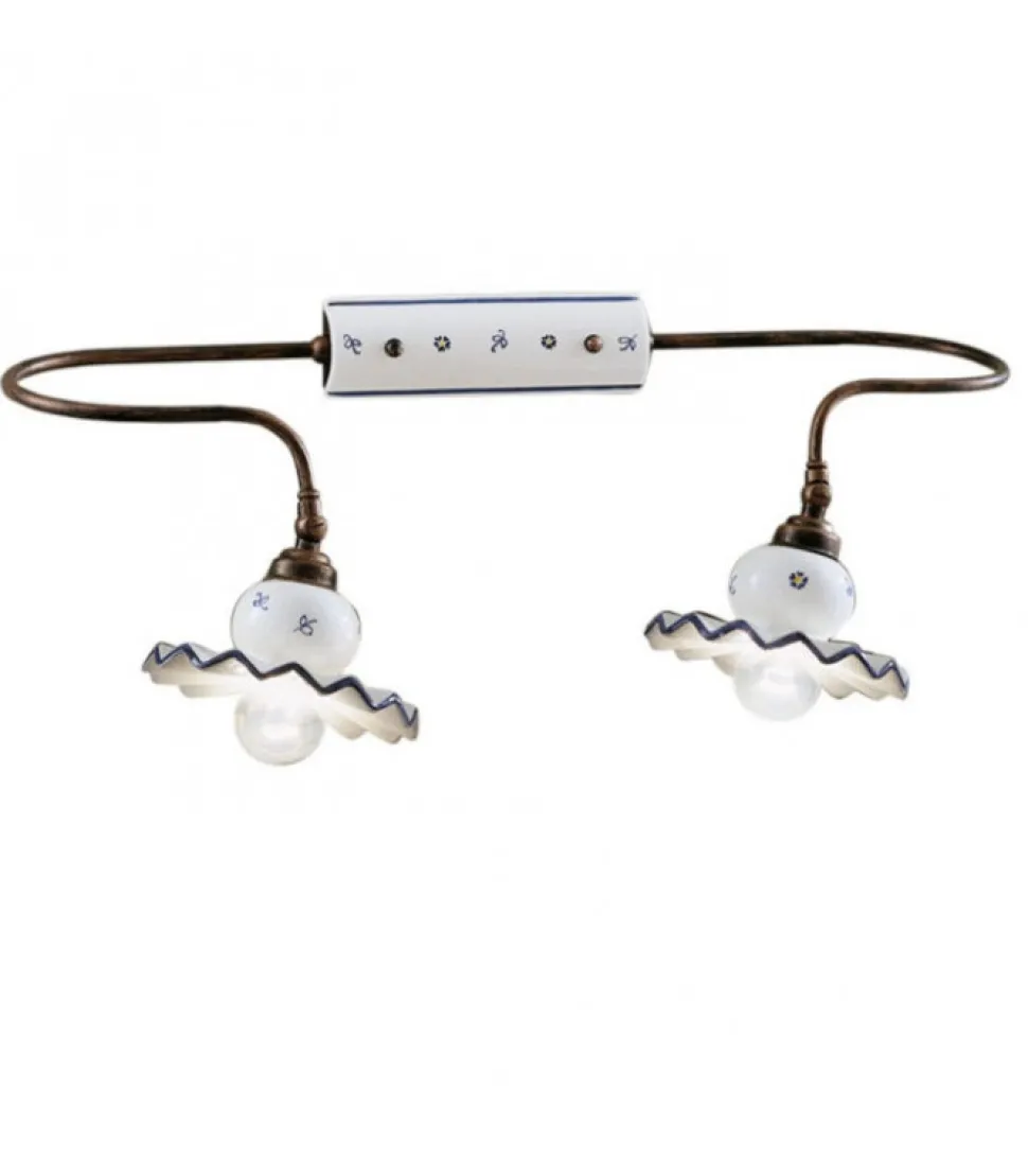 Roma, Applique Di Ferroluce, Decorata A Mano Con Fantasie Stile Classico.