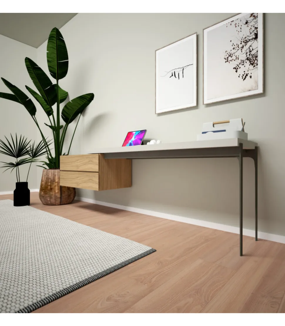 Scrittoio Con Gambe In Metallo