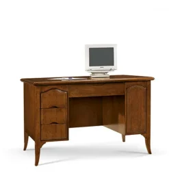 Scrivania Classico In Legno Massello Con 3 Cassetti E Una Porta